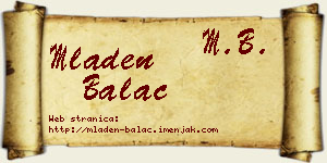 Mladen Balać vizit kartica